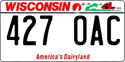 WI license plate 427OAC