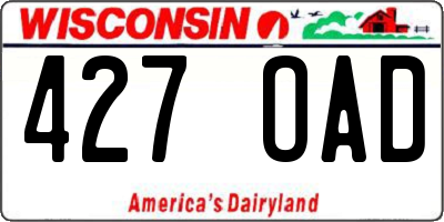 WI license plate 427OAD