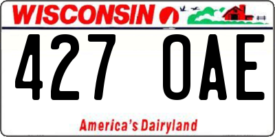 WI license plate 427OAE