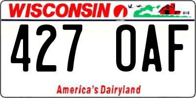 WI license plate 427OAF
