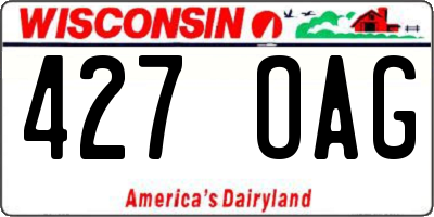 WI license plate 427OAG