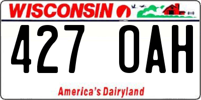 WI license plate 427OAH