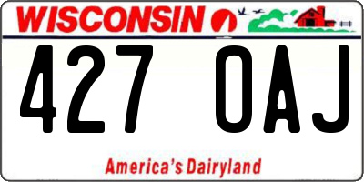 WI license plate 427OAJ