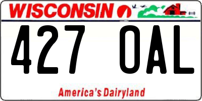 WI license plate 427OAL