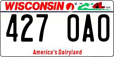 WI license plate 427OAO