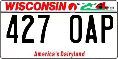 WI license plate 427OAP