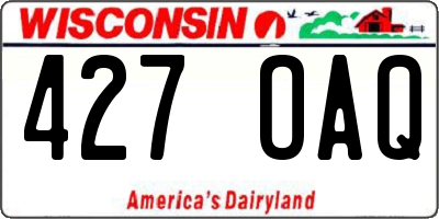 WI license plate 427OAQ