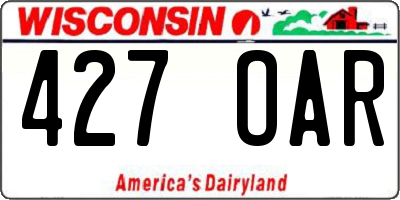 WI license plate 427OAR
