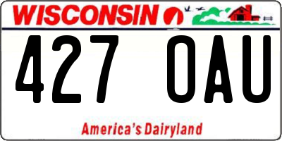 WI license plate 427OAU