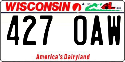 WI license plate 427OAW