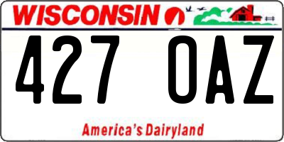 WI license plate 427OAZ