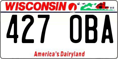 WI license plate 427OBA