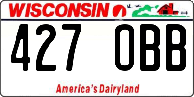WI license plate 427OBB