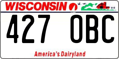WI license plate 427OBC