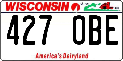 WI license plate 427OBE