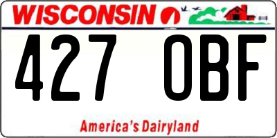 WI license plate 427OBF