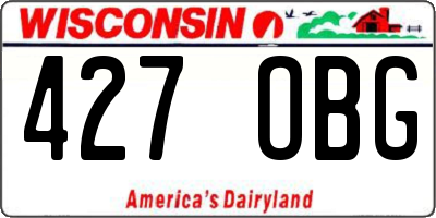 WI license plate 427OBG