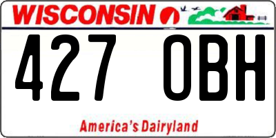 WI license plate 427OBH