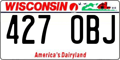 WI license plate 427OBJ