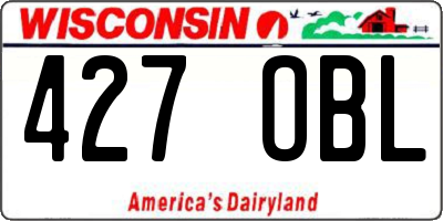 WI license plate 427OBL
