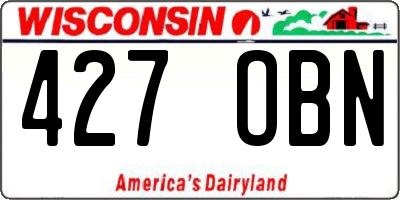 WI license plate 427OBN