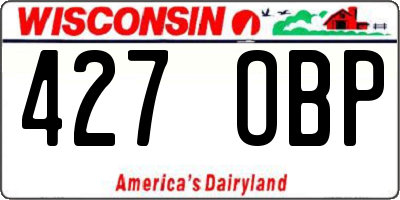 WI license plate 427OBP