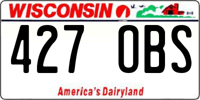WI license plate 427OBS