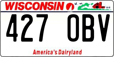 WI license plate 427OBV