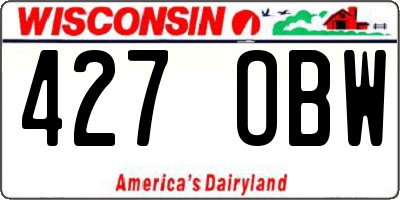 WI license plate 427OBW