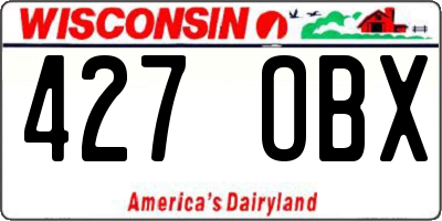 WI license plate 427OBX