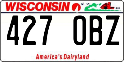WI license plate 427OBZ