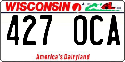 WI license plate 427OCA