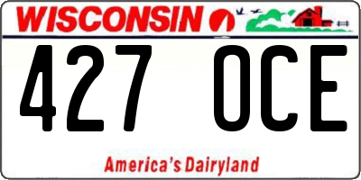 WI license plate 427OCE