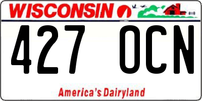 WI license plate 427OCN