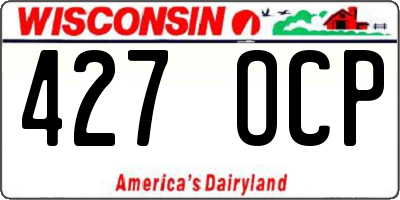 WI license plate 427OCP