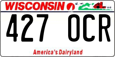 WI license plate 427OCR