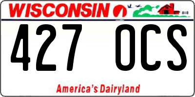 WI license plate 427OCS