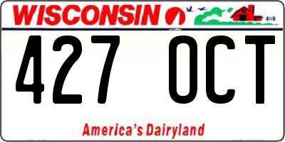 WI license plate 427OCT
