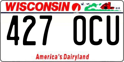 WI license plate 427OCU
