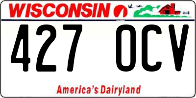 WI license plate 427OCV