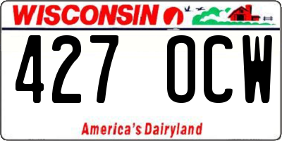 WI license plate 427OCW