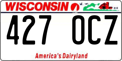 WI license plate 427OCZ