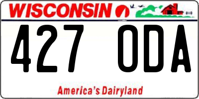 WI license plate 427ODA