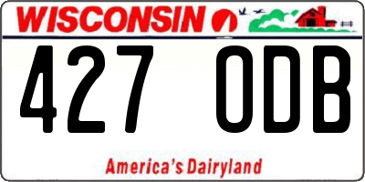 WI license plate 427ODB