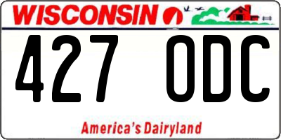 WI license plate 427ODC