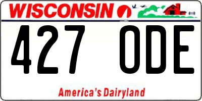 WI license plate 427ODE