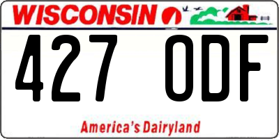 WI license plate 427ODF
