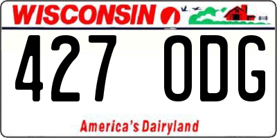 WI license plate 427ODG