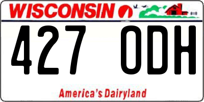 WI license plate 427ODH