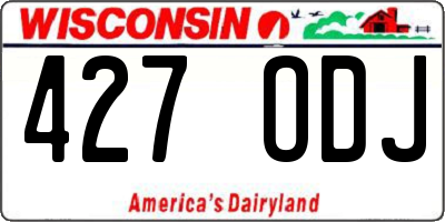 WI license plate 427ODJ